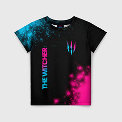 Футболка детская The Witcher - neon gradient: надпись, символ, цвет: 3D-принт