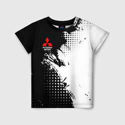 Детская футболка Mitsubishi - черно-белая абстракция