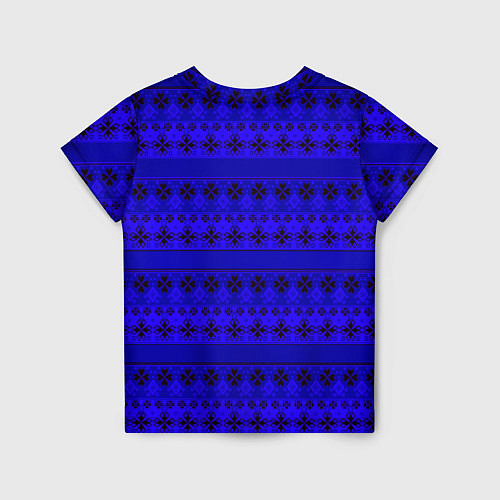 Детская футболка Скандинавский орнамент Синий кобальт / 3D-принт – фото 2