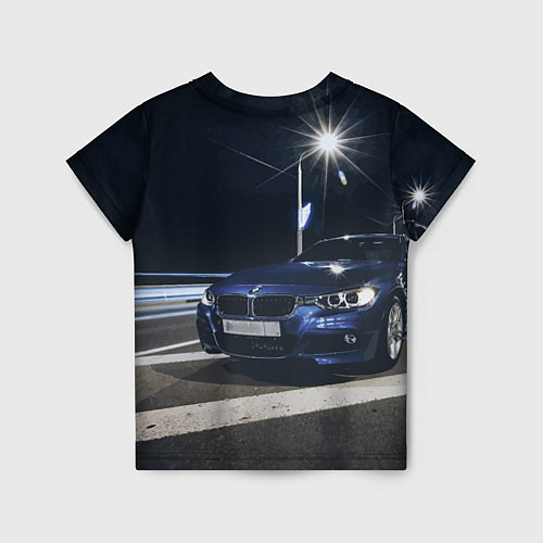 Детская футболка BMW на ночной трассе / 3D-принт – фото 2
