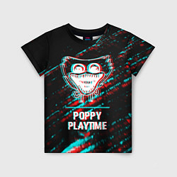 Футболка детская Poppy Playtime в стиле glitch и баги графики на те, цвет: 3D-принт