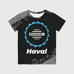 Футболка детская Haval в стиле Top Gear со следами шин на фоне, цвет: 3D-принт