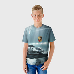 Футболка детская Porsche - racing route - motorsport, цвет: 3D-принт — фото 2