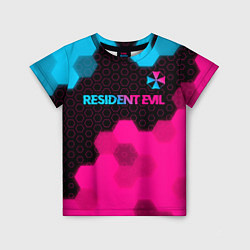 Детская футболка Resident Evil - neon gradient: символ сверху