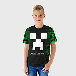 Футболка детская Minecraft - green creeper, цвет: 3D-принт — фото 2