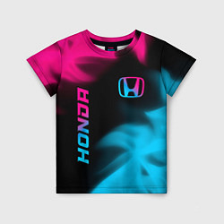 Футболка детская Honda - neon gradient: надпись, символ, цвет: 3D-принт