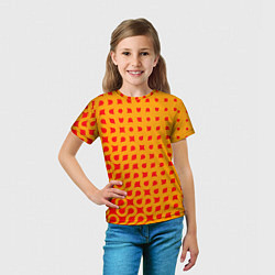 Футболка детская Оранжевая абстракция, цвет: 3D-принт — фото 2