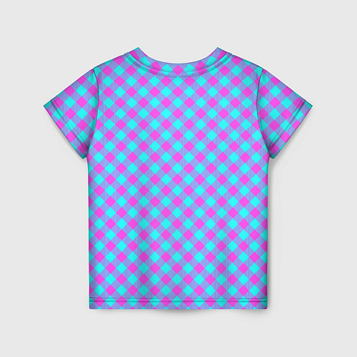 Детская футболка Фиолетовые и голубые квадратики / 3D-принт – фото 2