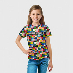 Футболка детская Minecraft - пиксельные персонажи, цвет: 3D-принт — фото 2