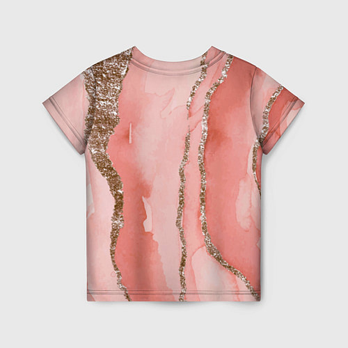 Детская футболка Розовое золото акварель / 3D-принт – фото 2