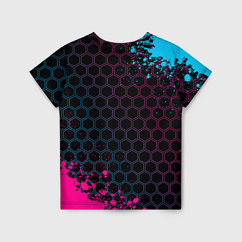 Детская футболка PUBG - neon gradient: надпись, символ / 3D-принт – фото 2