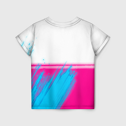 Детская футболка Porsche neon gradient style: символ сверху / 3D-принт – фото 2