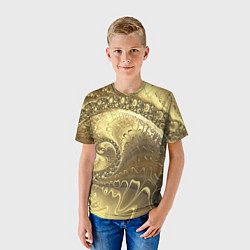Футболка детская Золотая абстракция, цвет: 3D-принт — фото 2