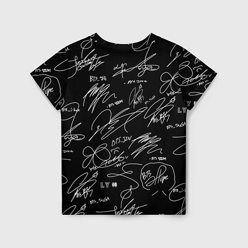 Детская футболка BTS - Автографы / 3D-принт – фото 2