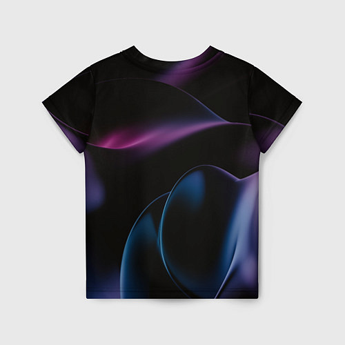 Детская футболка Абстрактные фиолетовые волны / 3D-принт – фото 2