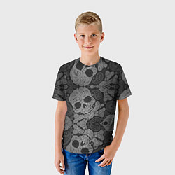 Футболка детская Абстрактные черепа пейсли, цвет: 3D-принт — фото 2