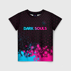 Футболка детская Dark Souls - neon gradient: символ сверху, цвет: 3D-принт