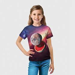 Футболка детская Луна-Грейпфрут, цвет: 3D-принт — фото 2