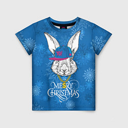 Детская футболка Merry Christmas, rabbit in cap