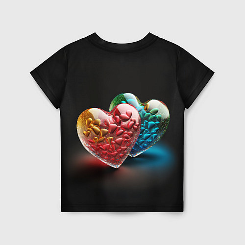 Детская футболка Сердечки для влюблённых / 3D-принт – фото 2