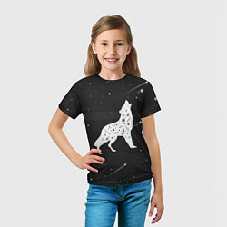 Футболка детская Созвездие волка - волк из звезд, цвет: 3D-принт — фото 2