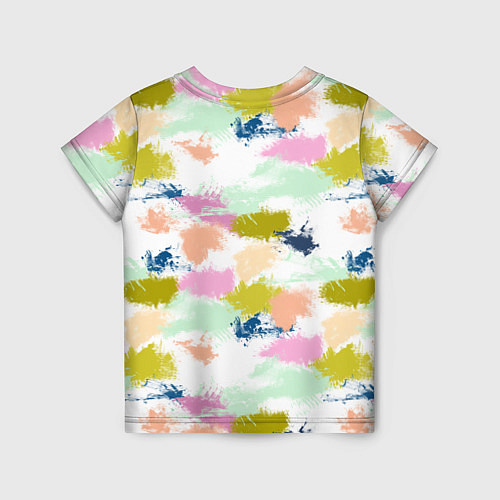 Детская футболка Разноцветные мазки красками модный узор / 3D-принт – фото 2