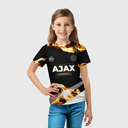 Футболка детская Ajax legendary sport fire, цвет: 3D-принт — фото 2