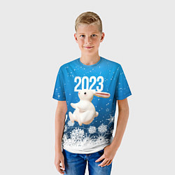 Футболка детская Белый большой кролик, цвет: 3D-принт — фото 2