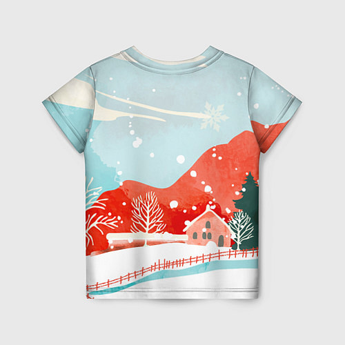 Детская футболка Зимние новогодние горы / 3D-принт – фото 2