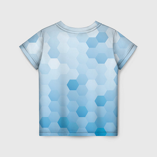 Детская футболка Светло-синяя текстура-паттерн / 3D-принт – фото 2