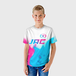 Футболка детская JAC neon gradient style: символ сверху, цвет: 3D-принт — фото 2