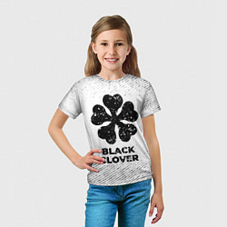 Футболка детская Black Clover с потертостями на светлом фоне, цвет: 3D-принт — фото 2