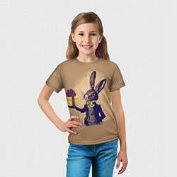 Футболка детская Кролик в костюме с подарком, цвет: 3D-принт — фото 2