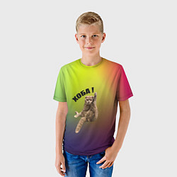 Футболка детская Хоба кот, цвет: 3D-принт — фото 2