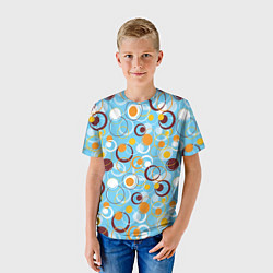 Футболка детская Круги и оружности разноцветные, цвет: 3D-принт — фото 2