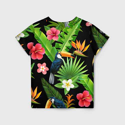Детская футболка Тропический паттерн с туканом / 3D-принт – фото 2