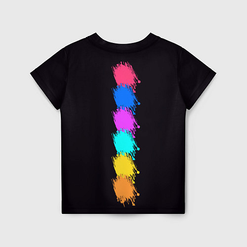 Детская футболка Нейросеть - девушка киборг в неоновом свечении / 3D-принт – фото 2