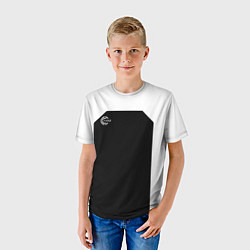 Футболка детская FIRM черно-белая, цвет: 3D-принт — фото 2