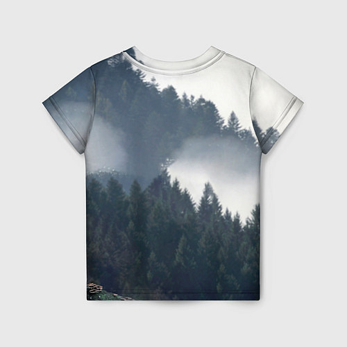 Детская футболка Волк на фоне леса / 3D-принт – фото 2