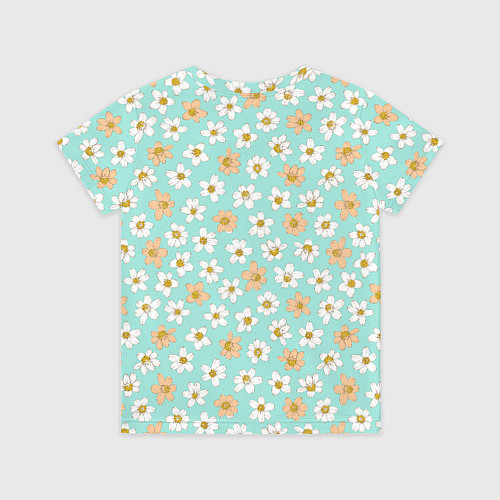 Детская футболка Цветок скетч белый и красный / 3D-принт – фото 2