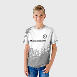 Футболка детская Mercedes speed на светлом фоне со следами шин: сим, цвет: 3D-принт — фото 2