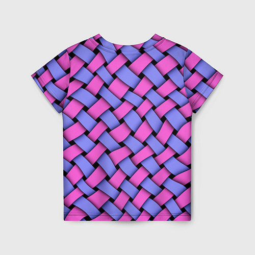 Детская футболка Фиолетово-сиреневая плетёнка - оптическая иллюзия / 3D-принт – фото 2