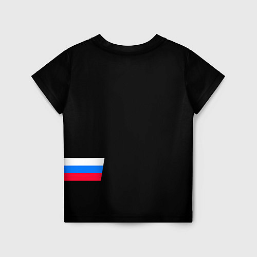 Детская футболка Россия и три линии на черном фоне / 3D-принт – фото 2