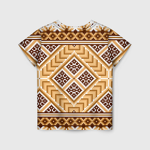 Детская футболка Индейский пиксельный орнамент / 3D-принт – фото 2