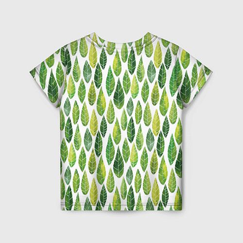 Детская футболка Акварельные листья / 3D-принт – фото 2