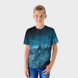 Футболка детская Снежные горные вершины, цвет: 3D-принт — фото 2