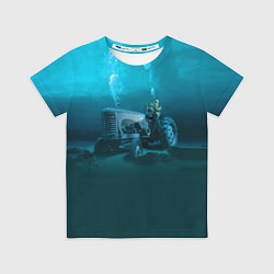 Футболка детская Аквалангист-тракторист на дне океана, цвет: 3D-принт