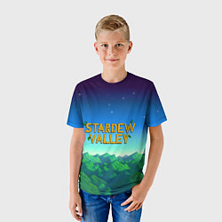 Футболка детская Горы Stardew Valley, цвет: 3D-принт — фото 2