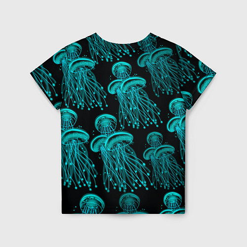 Детская футболка Неоновые медузы / 3D-принт – фото 2