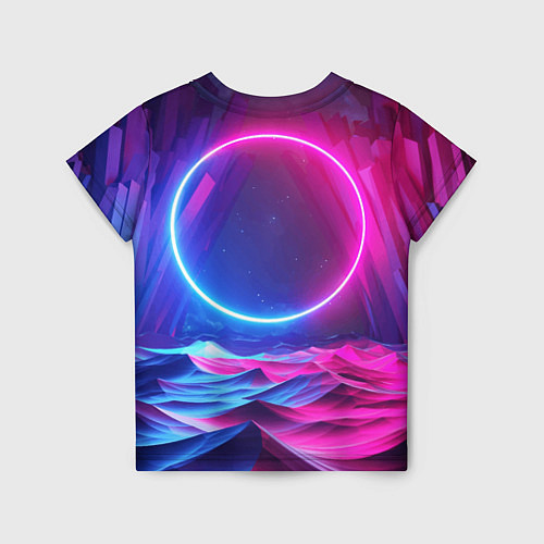 Детская футболка Круг и разноцветные кристаллы - vaporwave / 3D-принт – фото 2